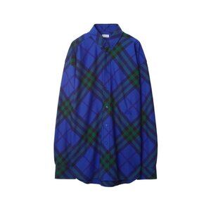 FX01442B New Burberry Vintage-Check Patterned Button-Up Cotton Shirt